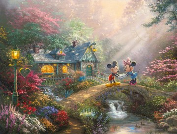  Mickey Pintura - Puente de amor de Mickey y Minnie Thomas Kinkade